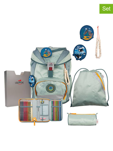 DerDieDas 6tlg. Schulranzen-Set "ErgoFlex ECO Set" in Grau - (B)30 x (H)38 x (T)23 cm