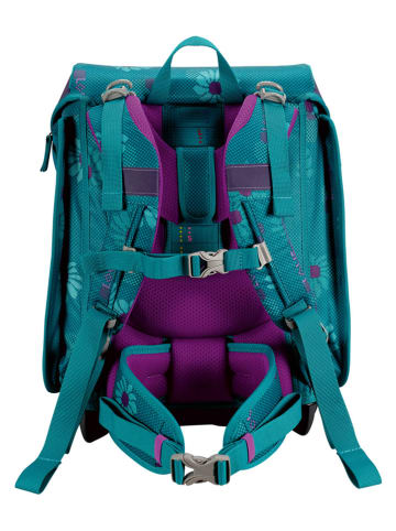 DerDieDas 6-częściowy zestaw szkolny "ErgoFlex Easy - Fair Flower" w kolorze turkusowym