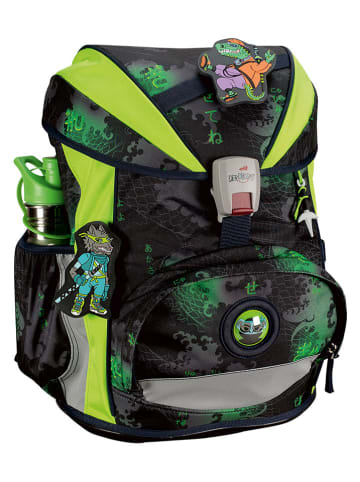 DerDieDas 6tlg. Schulranzen-Set "ErgoFlex Set" in Schwarz - (B)28 x (H)38 x (T)25 cm