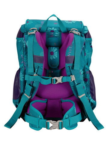 DerDieDas 6-częściowy zestaw szkolny "ErgoFlex - Fair Flower" w kolorze turkusowym