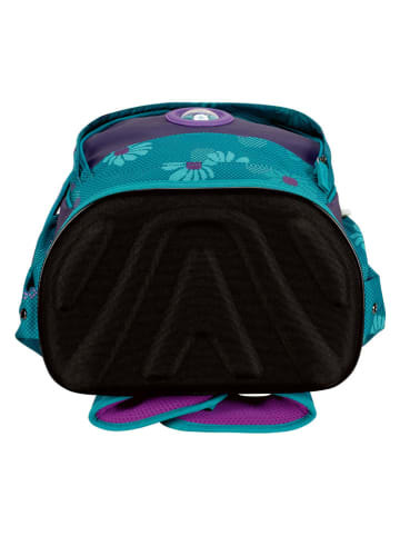 DerDieDas 6-częściowy zestaw szkolny "ErgoFlex - Fair Flower" w kolorze turkusowym