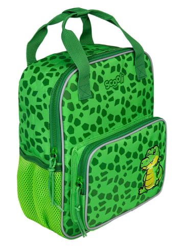 SCOOLI Rucksack "Coco Croco" in Grün - (B)24 x (H)29 x (T)13 cm