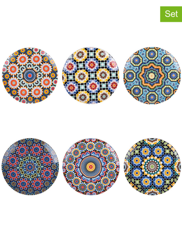Villa d´Este Talerze (6 szt.) "Marrakech" ze wzorem na owoce - Ø 22 cm