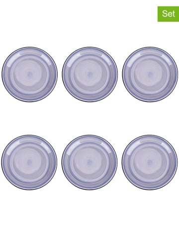 Villa d´Este 6-delige set: dinerborden "5 Toni" blauw - Ø 27 cm