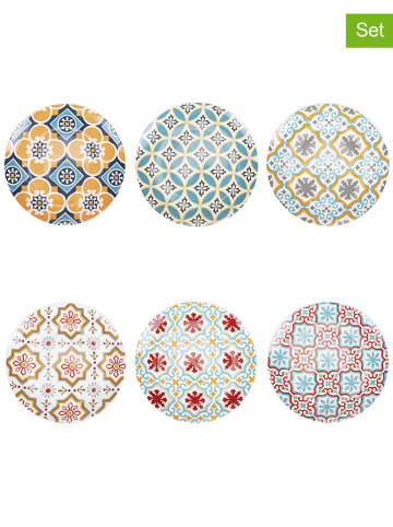 Villa d´Este 6-delige set: fruitborden "Valladolid" meerkleurig - Ø 21,5 cm