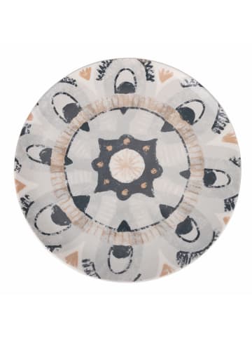 Villa d´Este 6-delige set: ontbijtborden "Bohemian" grijs/bruin - Ø 19 cm