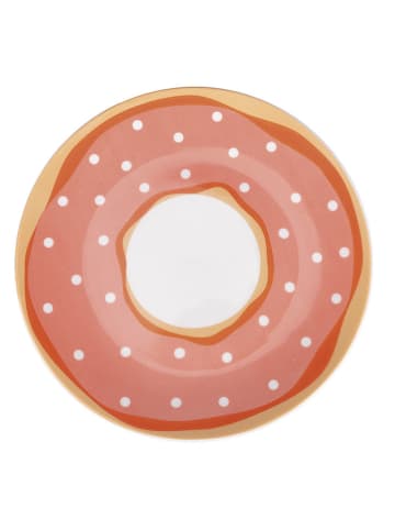 Villa d´Este 6er-Set: Dessertteller "Donuts" in Rosa/ Braun/ Hellblau - Ø 19,2 cm