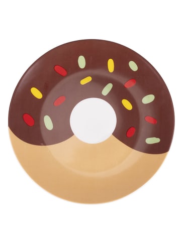 Villa d´Este 6er-Set: Dessertteller "Donuts" in Rosa/ Braun/ Hellblau - Ø 19,2 cm