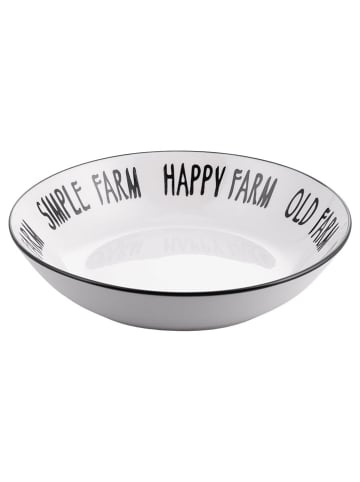 Villa d´Este 6-delige set: soepborden "Farm" zwart/wit - Ø 20 cm