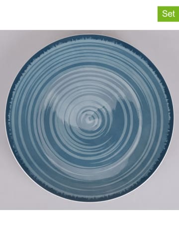 Villa d´Este 6er-Set: Speiseteller "Baita" in Blau - Ø 27 cm