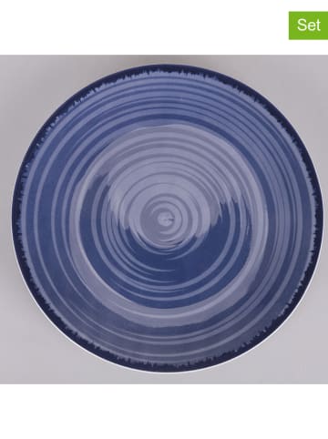 Villa d´Este 6-delige set: dinerborden "Baita" donkerblauw - Ø 27 cm