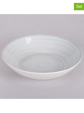 Villa d´Este 6er-Set: Suppenteller "Baita" in Weiß/ Hellblau - Ø 20,5 cm