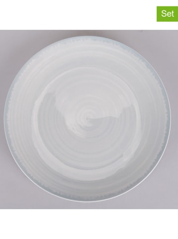 Villa d´Este 6-delige set: fruitborden "Baita" wit/lichtblauw - Ø 19 cm