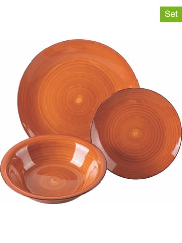 Villa d´Este 18-delig tafelservies "Baita" lichtbruin/beige/oranje