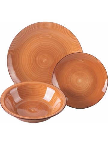 Villa d´Este 18tlg. Tafelservice "Baita" in Hellbraun/ Beige/ Orange