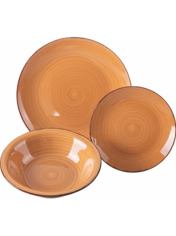 Villa d´Este 18-delig tafelservies "Baita" lichtbruin/beige/oranje