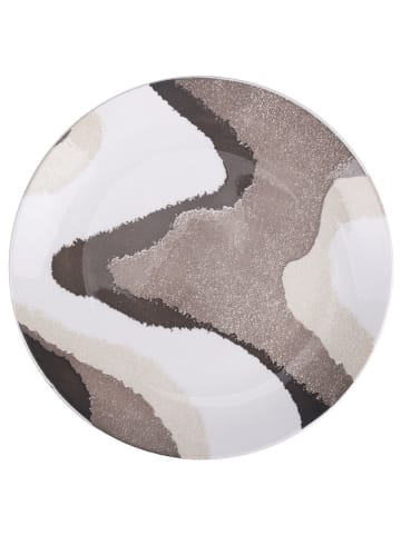 Villa d´Este 18tlg. Tafelservice "Sand" in Beige/ Weiß