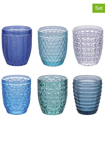 Villa d´Este 6er-Set: Gläser "Ocean" in Blau/ Transparent - 320 ml