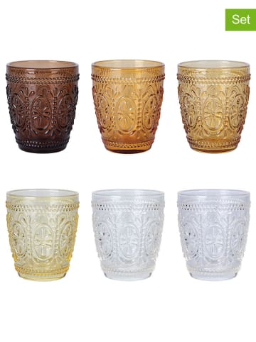 Villa d´Este 6-delige set: glazen "Imperial" meerkleurig - 300 ml