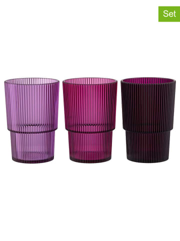 Villa d´Este 12er-Set: Trinkbecher "Unico" in Pink/ Rosa/ Lila - 420 ml