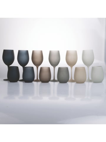 Villa d´Este 6-delige set: wijnglazen "Happy Hour" blauw/beige/wit - 550 ml