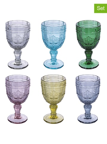 Villa d´Este 6-delige set: wijnglazen "Syrah" meerkleurig - 256 ml