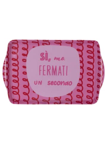 Villa d´Este 2-delige set: dienbladen "More Amor" blauw/roze