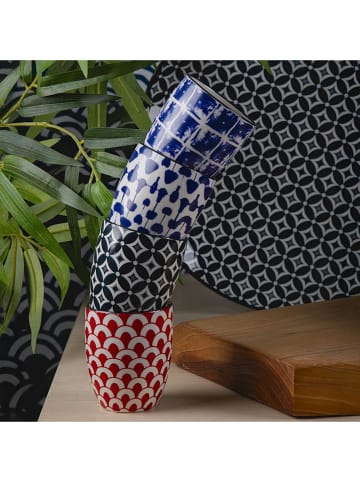 Villa d´Este 6-delige set: koffiebekers "Confusion" blauw - 90 ml