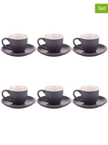 Villa d´Este 6er-Set: Kaffeetassen "Forma" in Grau - 100 ml