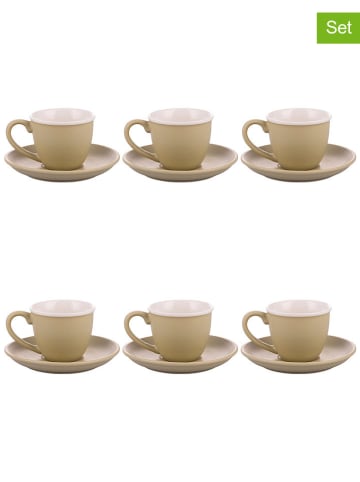 Villa d´Este 6er-Set: Kaffeetassen "Forma" in Beige - 100 ml