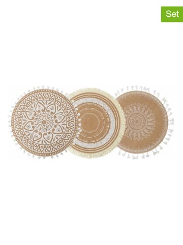 Villa d´Este 6er-Set: Tischsets in Natur/ Weiß - Ø 38 cm