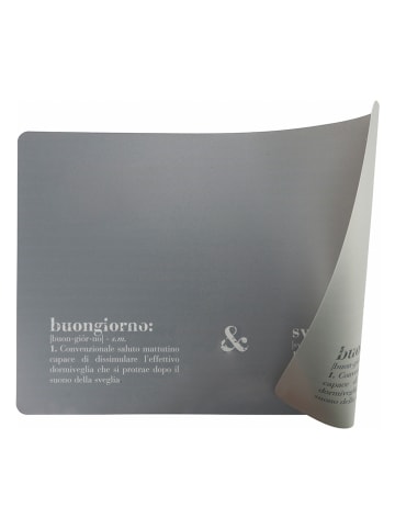 Villa d´Este 6-delige set: placemats "Victionary" grijs/lichtgrijs - (L)45 x (B)30 cm