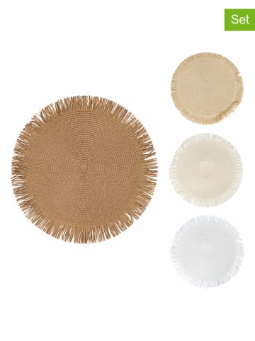 Villa d´Este 4er-Set: Tischsets "Tovaglietta" in Hellbraun - Ø 38 cm