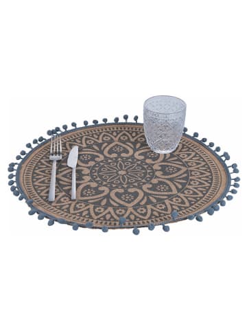 Villa d´Este Podkładki stołowe (6 szt.) w kolorze szaro-beżowym - Ø 38 cm