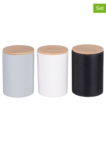 Villa d´Este 3er-Set: Vorratsgläser "Circle" in Hellblau/ Grau/ Schwarz - 750 ml