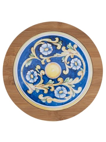 Villa d´Este Dekoteller "Sicilia" in Blau/ Hellbraun - Ø 20 cm