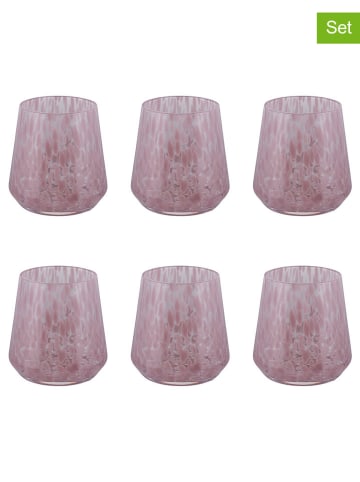Villa d´Este 6er-Set: Gläser "Candy" in Rosa - 410 ml