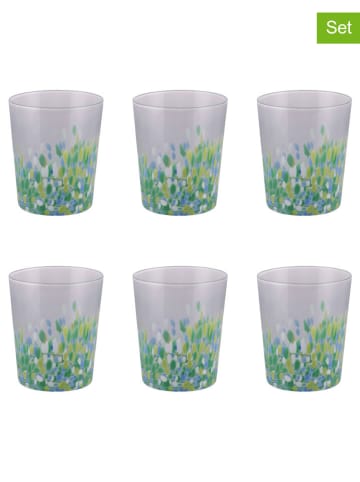 Villa d´Este Szklanki (6 szt.) "Candy" w kolorze szaro-niebieskim - 370 ml