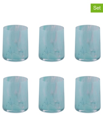 Villa d´Este 6er-Set Wassergläser "Thalia" in Türkis - 350 ml