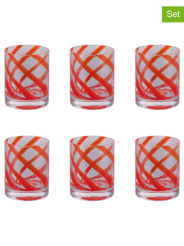 Villa d´Este Szklanki (6 szt.) "Vertigo" w kolorze czerwonym - 340 ml