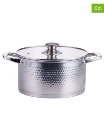 Villa d´Este 2-częściowy zestaw "Radici" w kolorze srebrnym - Ø 14 cm