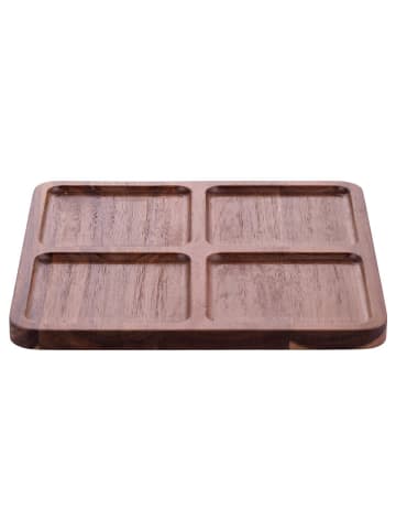 Villa d´Este Tablett "Woody" in Braun - (L)25 x (B)25 cm