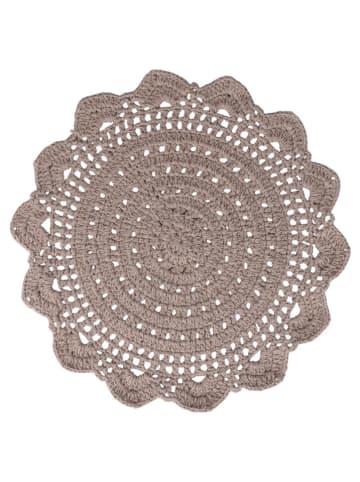 Villa d´Este Tischset "Crochet" in Beige - Ø 38 cm