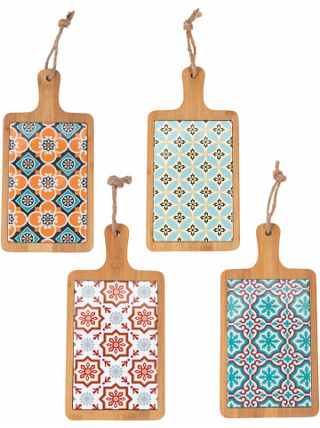 Villa d´Este 4-delige set: snijplanken "Valladolid" lichtbruin/merkleurig-(B)15 x (H)29,5 cm