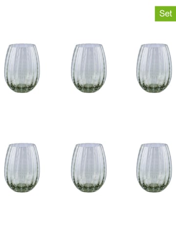 Villa d´Este 6-delige set: waterglazen "Shiraz" groen - 525 ml