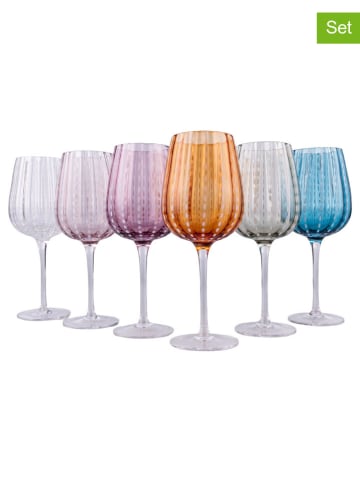 Villa d´Este 6-delige set: wijnglazen "Shiraz" meerkleurig - 500 ml