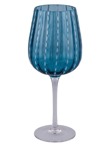 Villa d´Este 6-delige set: wijnglazen "Shiraz" blauw - 500 ml