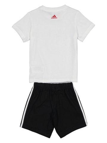 adidas 2tlg. Outfit in Weiß/ Schwarz