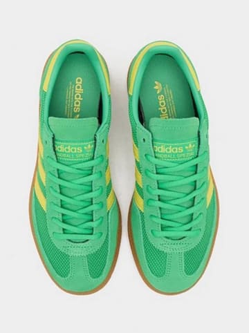 adidas Leder-Sneakers "Handball Spezial" in Grün/ Gelb