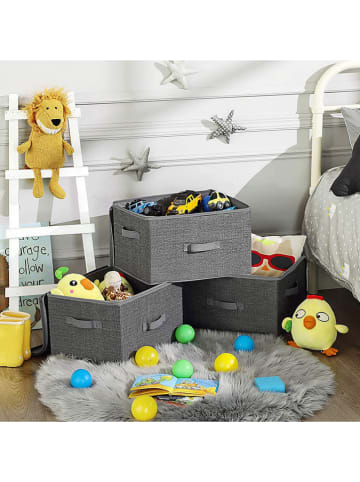 Songmics 3er-Set: Aufbewahrungsboxen in Grau - (B)40 x (H)25 x (T)30 cm